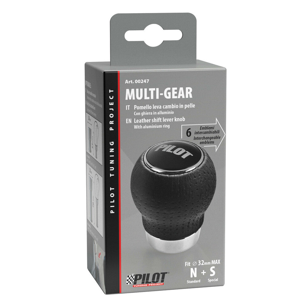 Gear knob with chromed aluminium insert