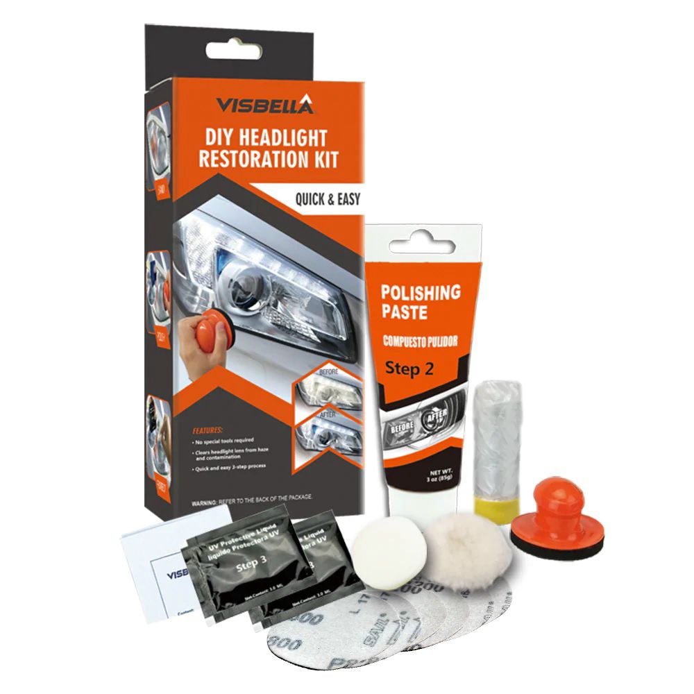 Headlamp polishing set for home use