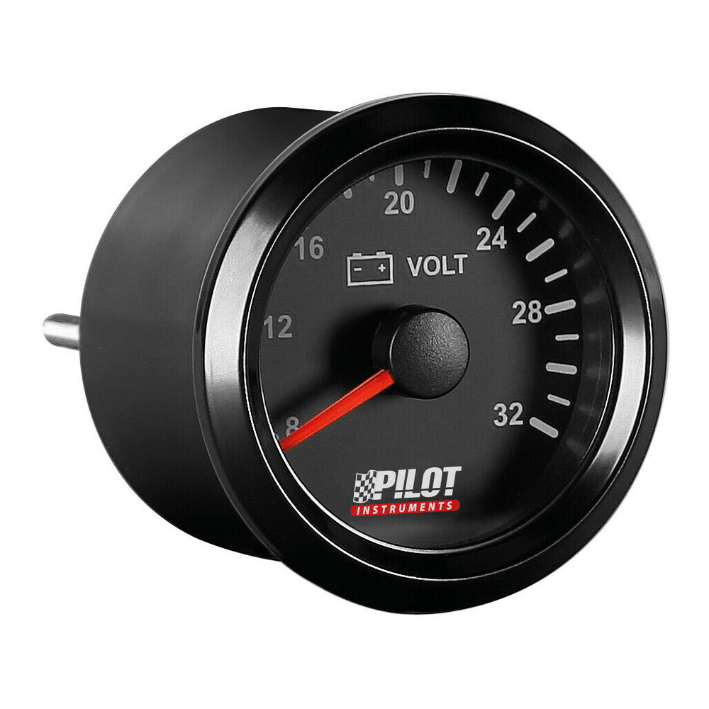 Analog voltmeter black 9–32 V