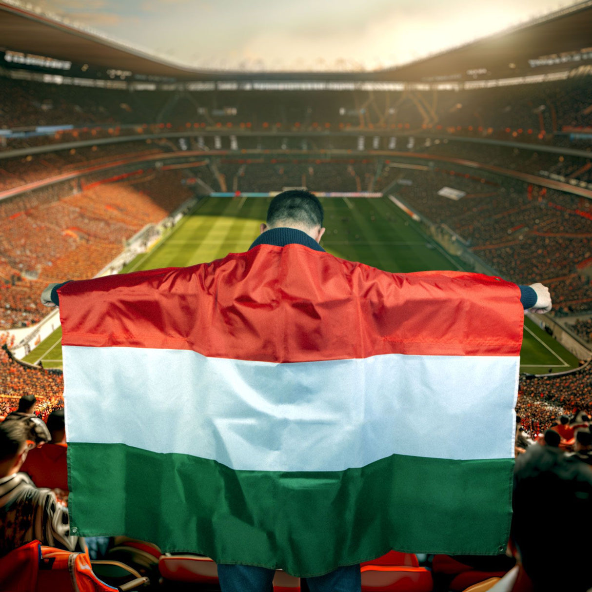 Fans Flag - Back -up - Hungarian - 150 x 90 cm