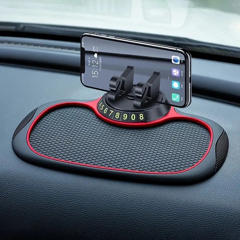 On an anti -slip dashboard with telephone holder