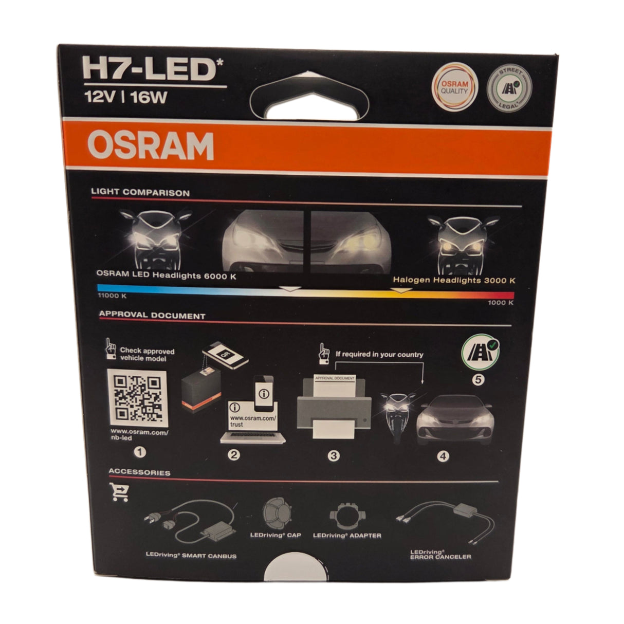 LED bulb for car H4 and H7 Osram Night Breaker set