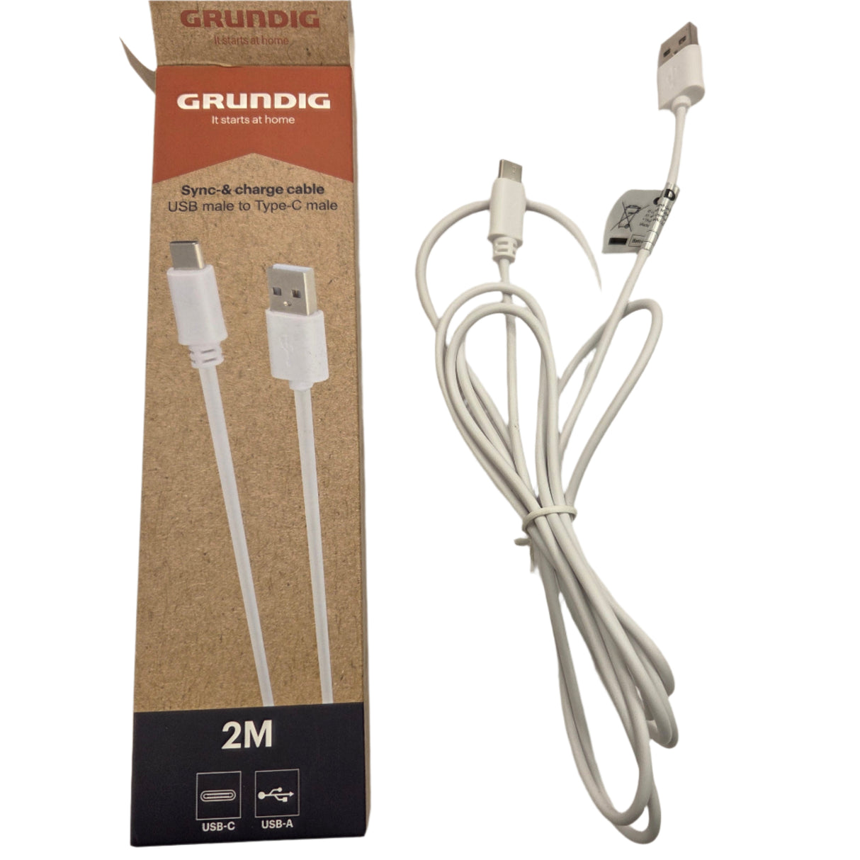 USB Type-C adatkábel fehér 2 m