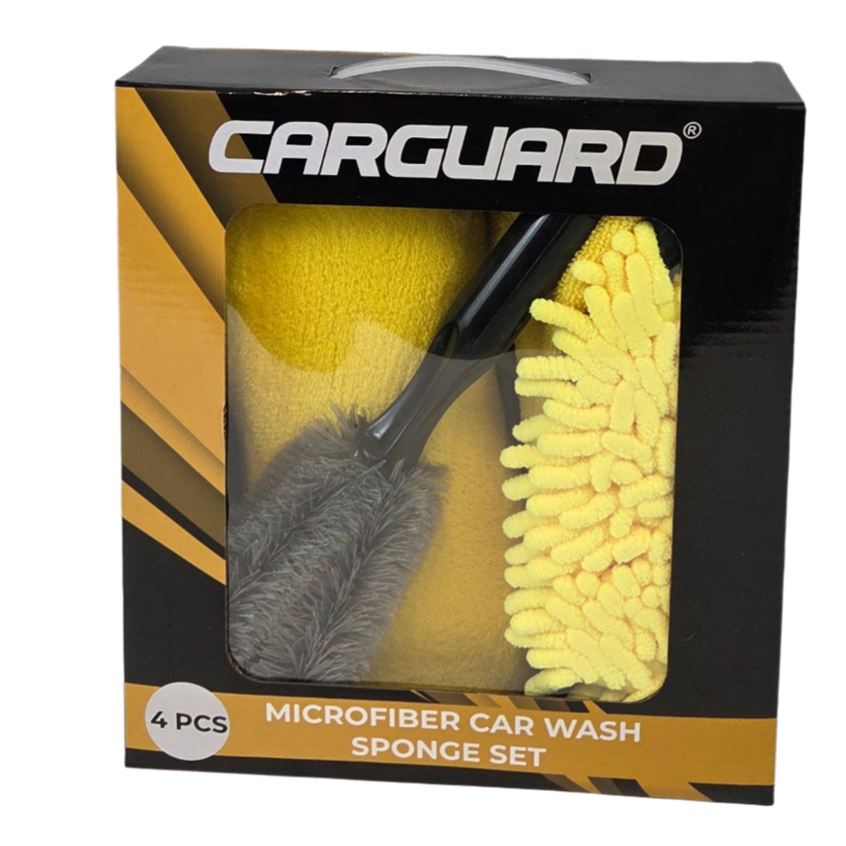 Car care package (microfiber cloth, sponge, rim cleaner and washing mitt)