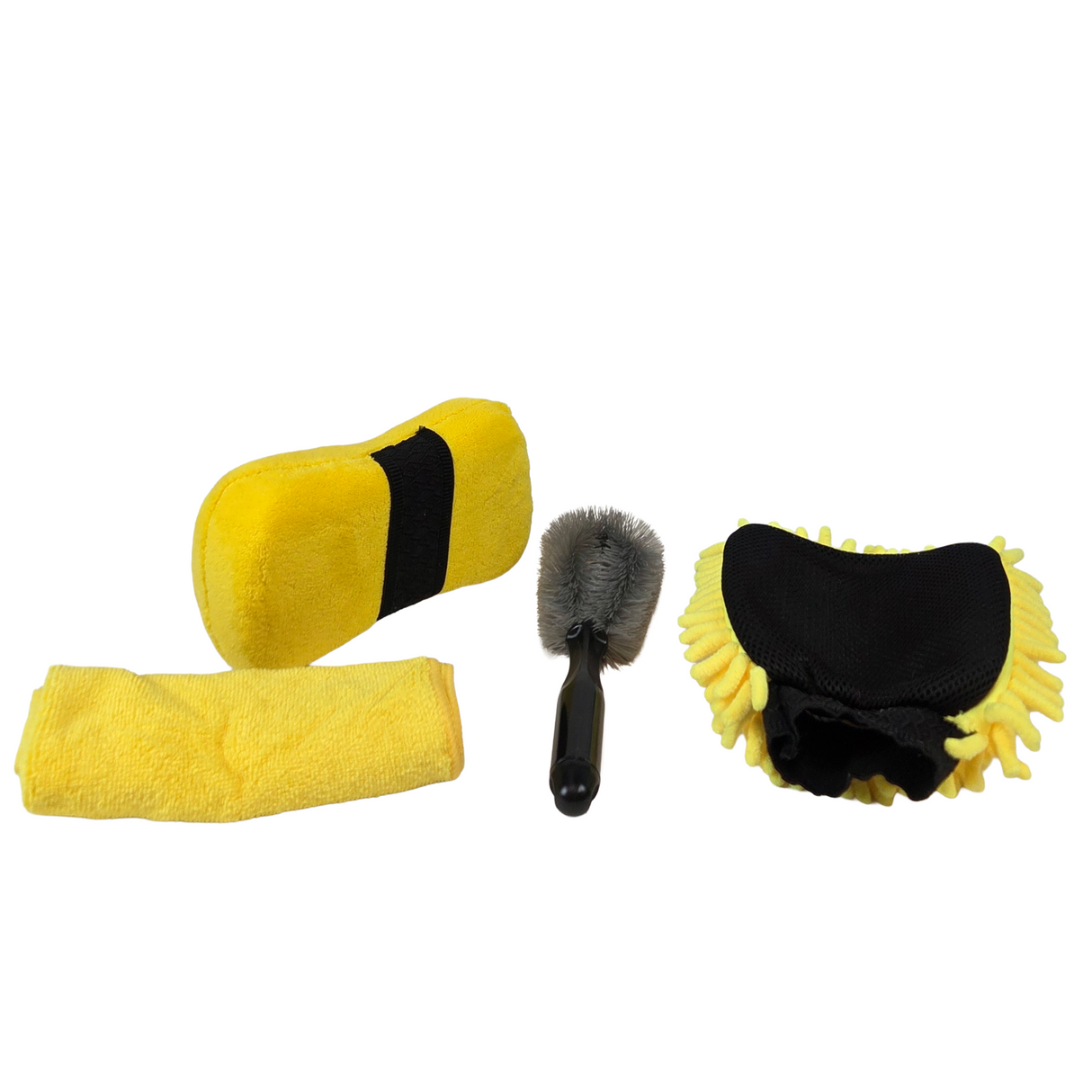 Car care package (microfiber cloth, sponge, rim cleaner and washing mitt)