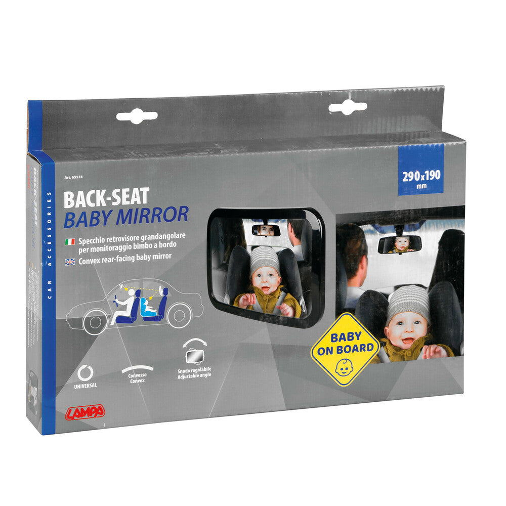Baby car mirror for headrest 360° 290×190 mm