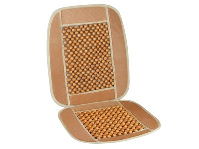 Wooden beaded seat cover beige