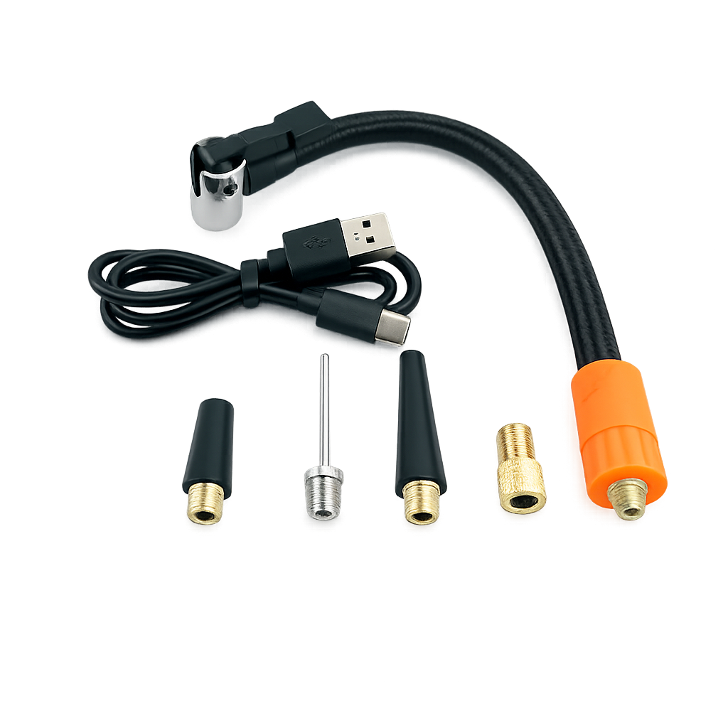 Cordless mini air compressor with power bank and flashlight function