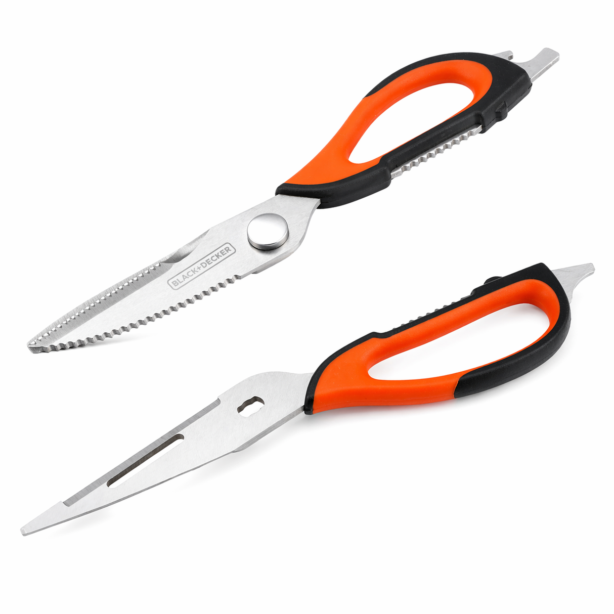 Kitchen Scissor Set 5-in-1 with Serrated Blade and Built-in Tools (Bottle Opener, Peeler, etc.)