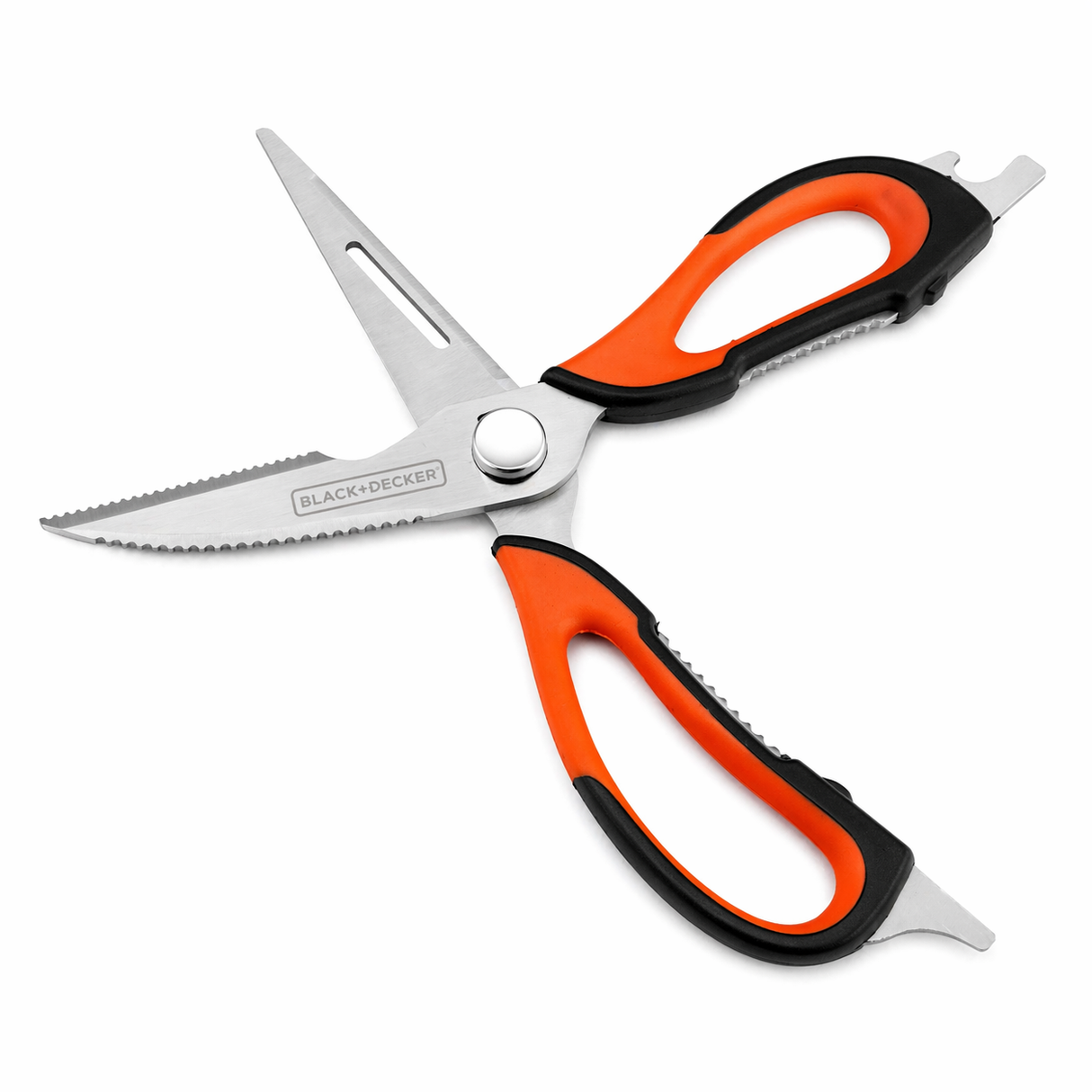 Kitchen Scissor Set 5-in-1 with Serrated Blade and Built-in Tools (Bottle Opener, Peeler, etc.)