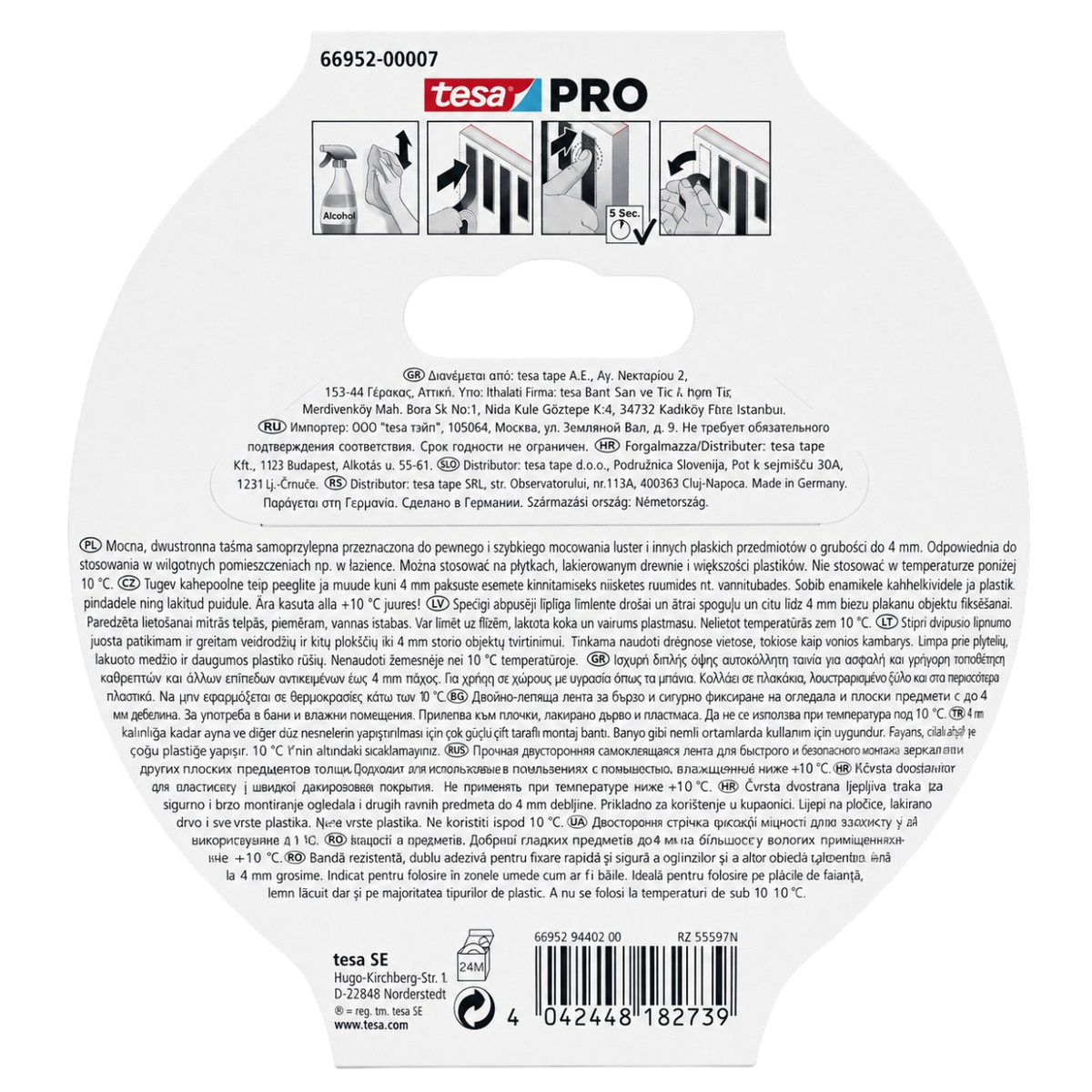 Tükörragasztó szalag kétoldalas párazáró Mounting PRO 5m x 19mm