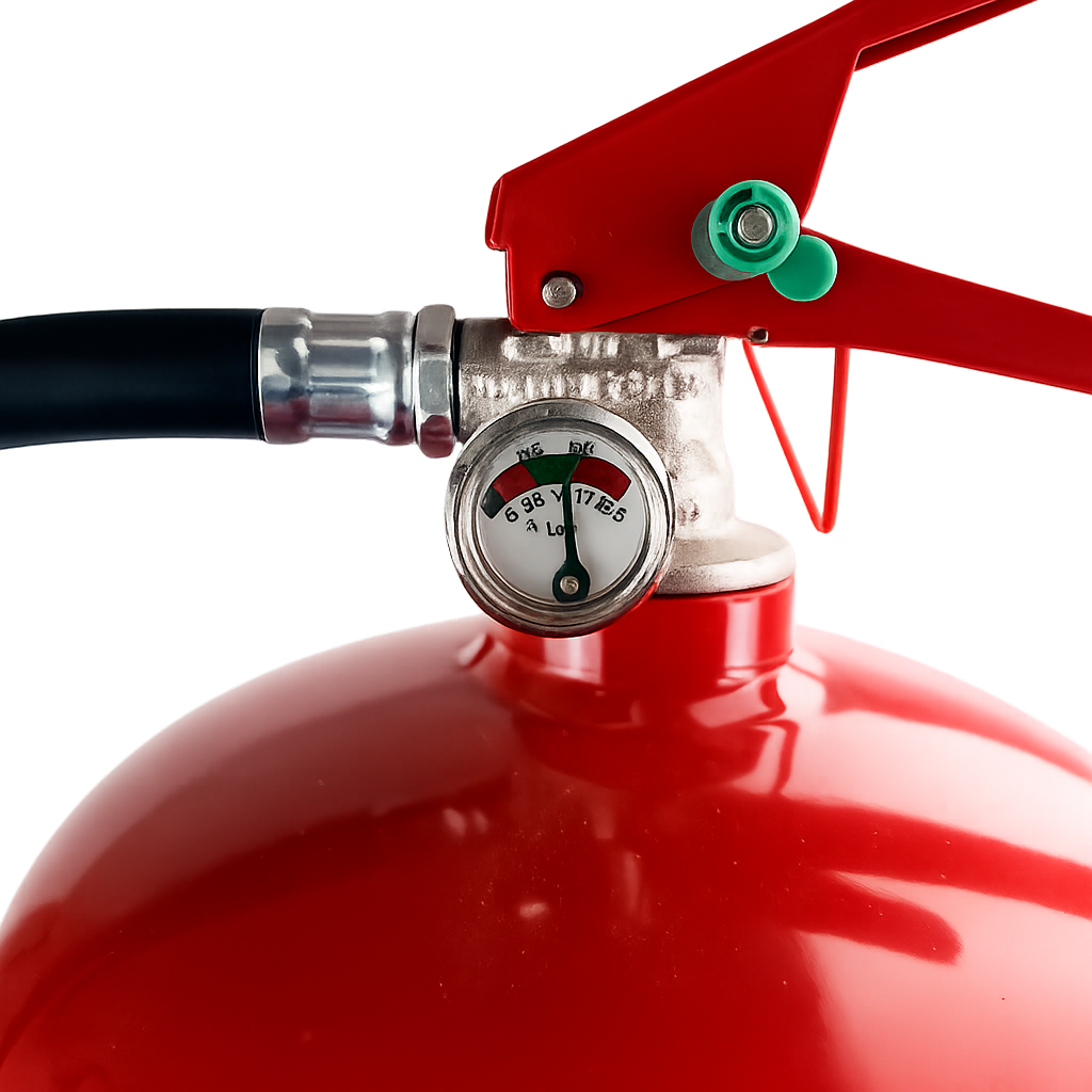 Powder fire extinguisher ABC with bracket and pressure gauge