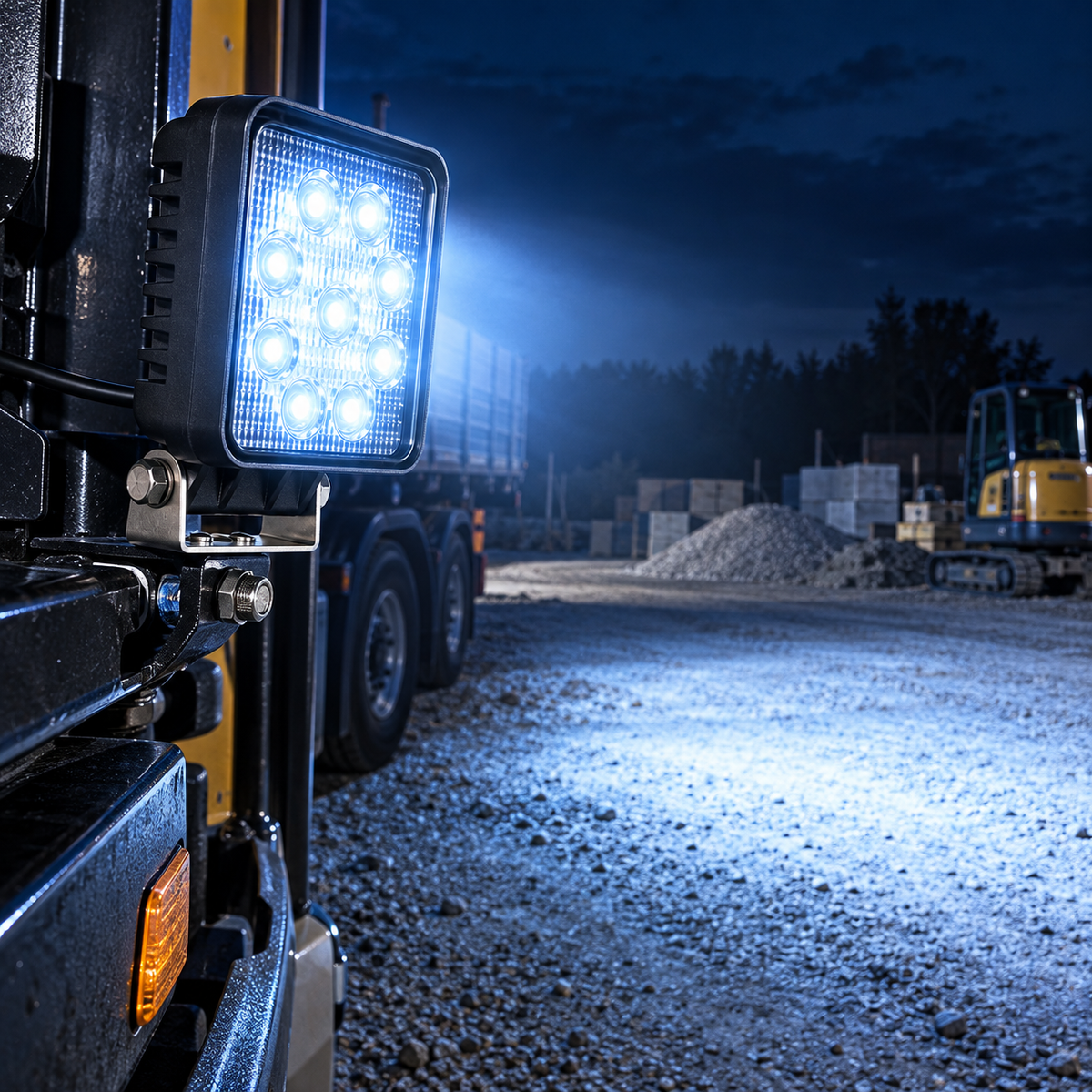 Led munkalámpa szögletes terítő 27W 12/24V kék