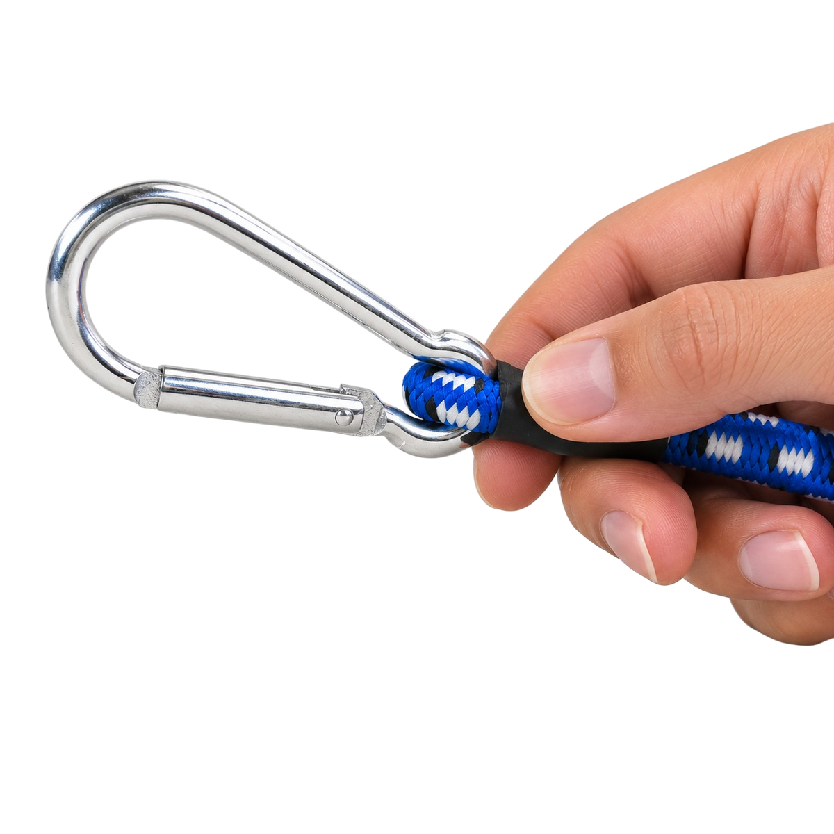 Gumipók karabineres 8 mm, kék 1 darabos