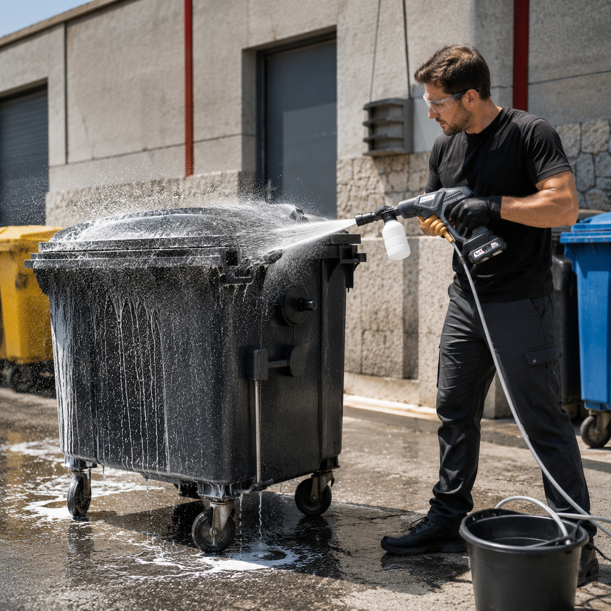 Akkus magasnyomású mosó pisztoly önfelszívó tartályos 380 W