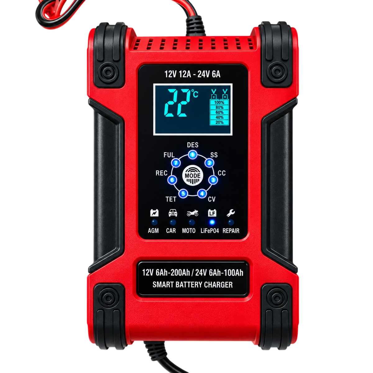 Intelligens akkumulátor töltő 12/24V 12A