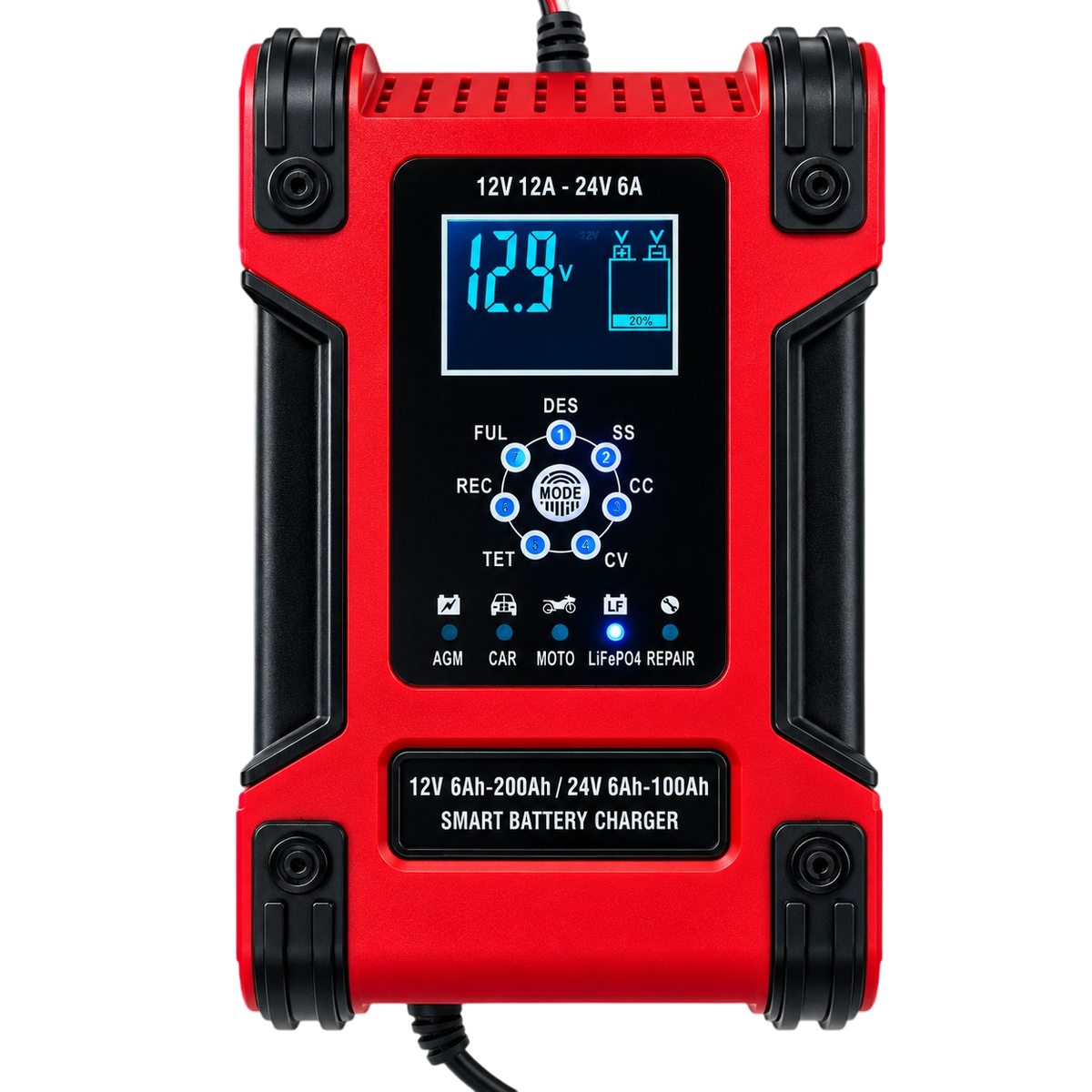 Intelligens akkumulátor töltő 12/24V 12A