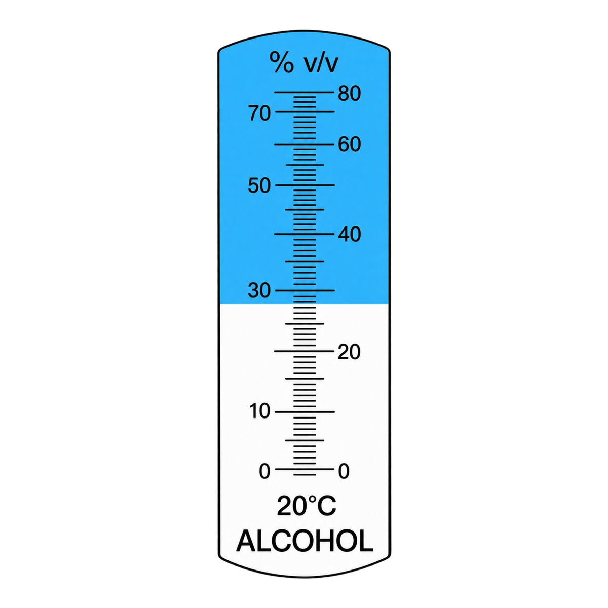 Refraktométer alkohol mérésére LED-es