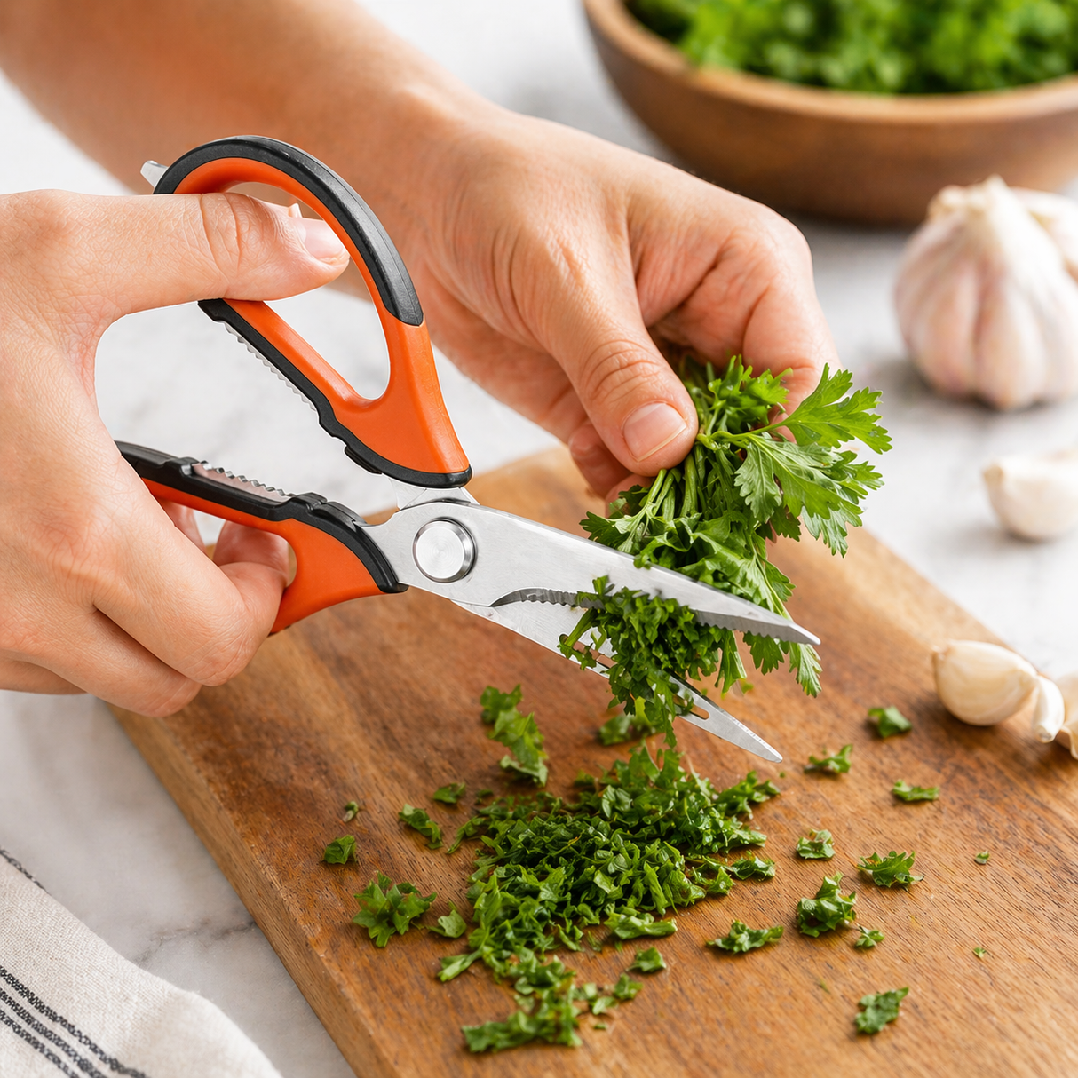 Kitchen Scissor Set 5-in-1 with Serrated Blade and Built-in Tools (Bottle Opener, Peeler, etc.)