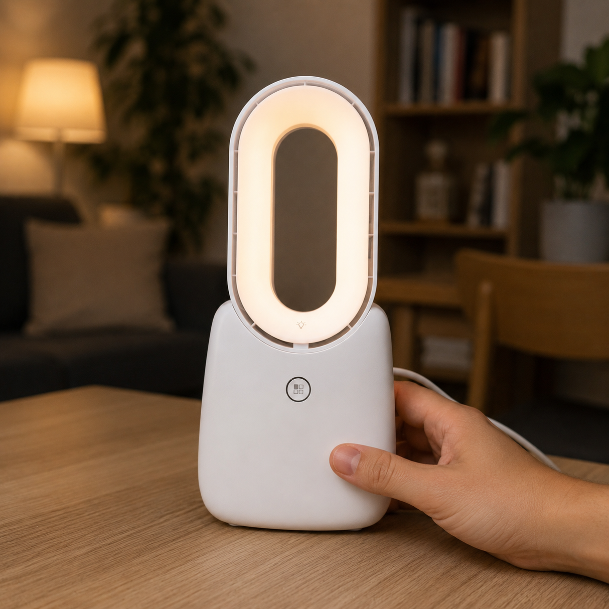 Asztali ventilátor LED hangulat világítással 1800mah