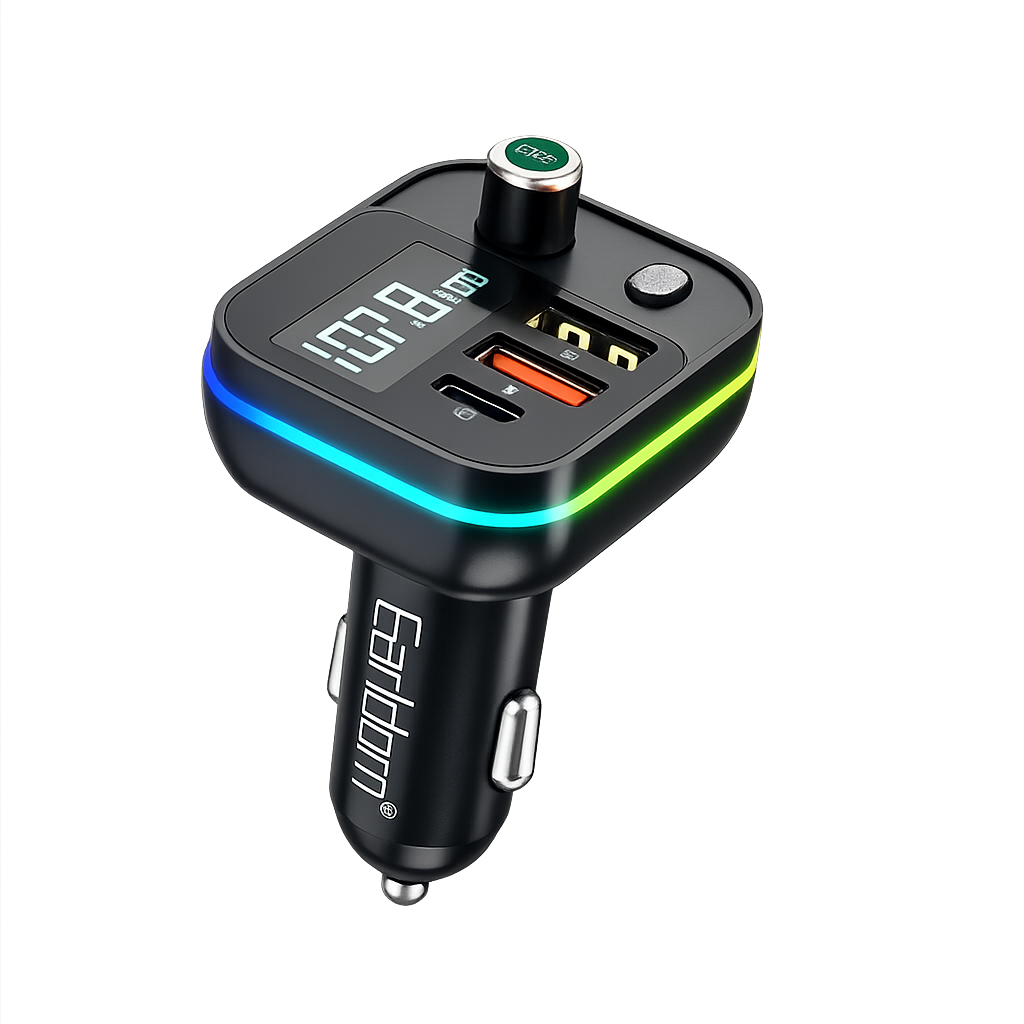 Car Bluetooth FM Transmitter fast charger USB-C black