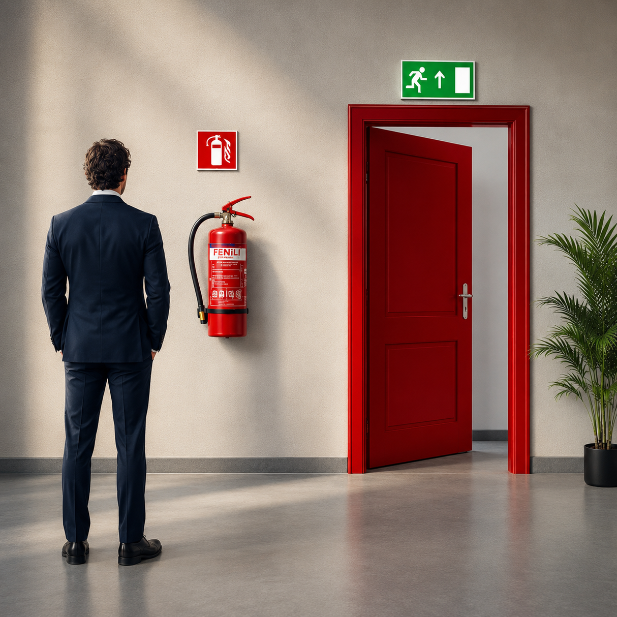 Powder fire extinguisher ABC with bracket and pressure gauge