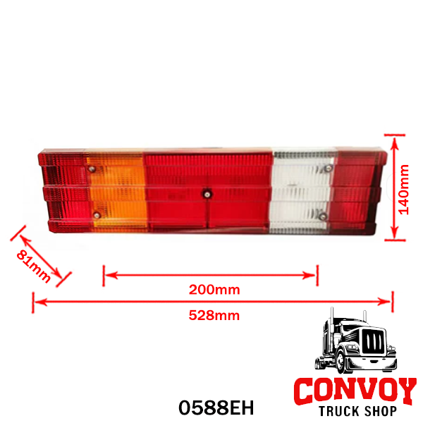 Lamp for MB 6 chamber ribbed Actros