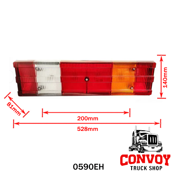 Lamp for MB 6 chamber ribbed Actros
