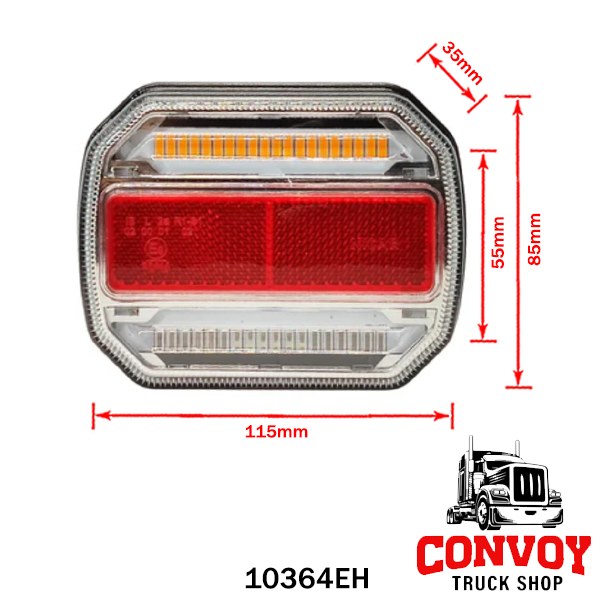 Lamp LED 4 function octagonal prism 12V/24V