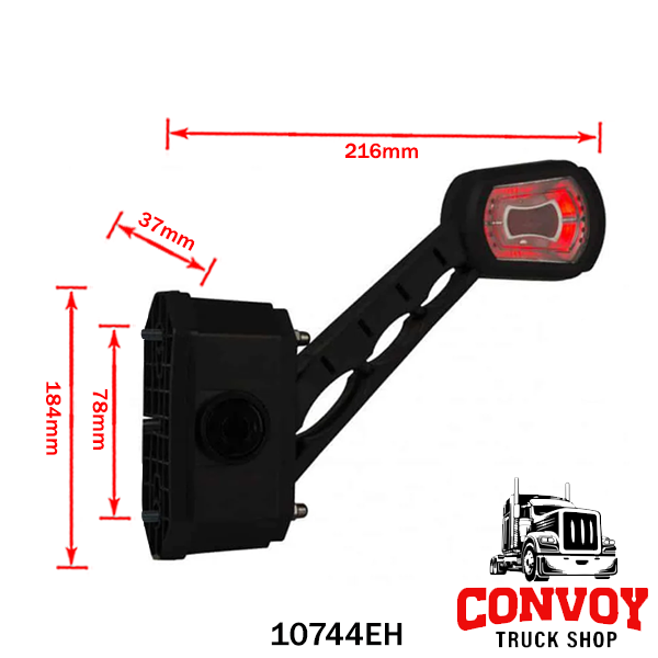 Width rubber lamp straight LED 3 functional rear-swamp