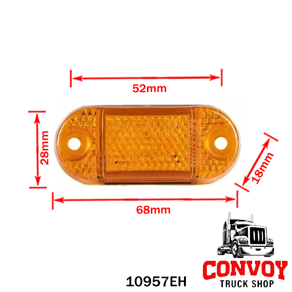 Helyzetjelző lámpa LED beépíthető ovál