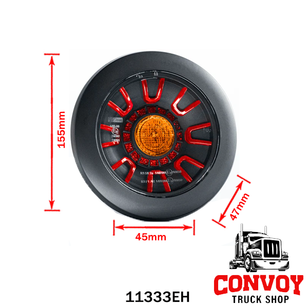Utánfutó lámpa LED 3 funkciós