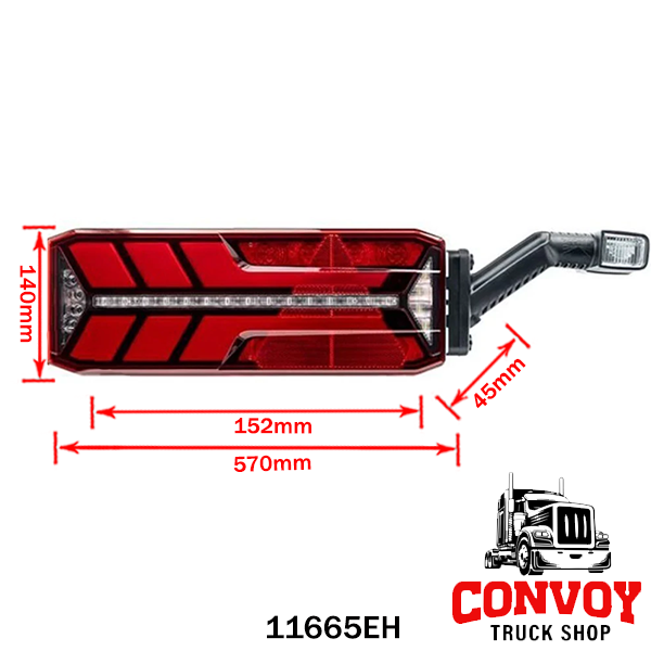 Pótkocsi hátsó lámpa gumilámpával 4 csatlakozós