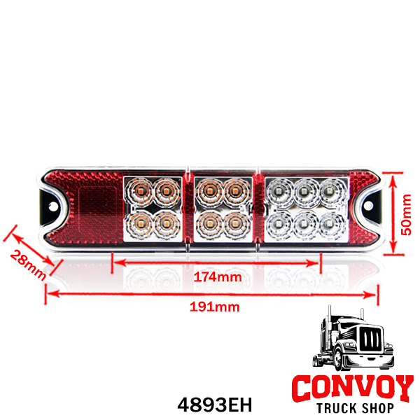 Lamp LED 3 function prism 12/24V