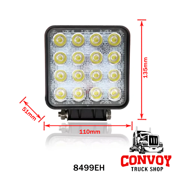 Work lamp LED square 12/24V