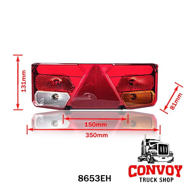 Lamp 7 function triangle prismatic LED position