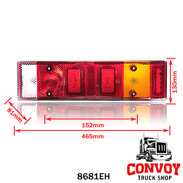 Lámpa hátsó 7 kamrás Ledes helyzet és fék prizmás