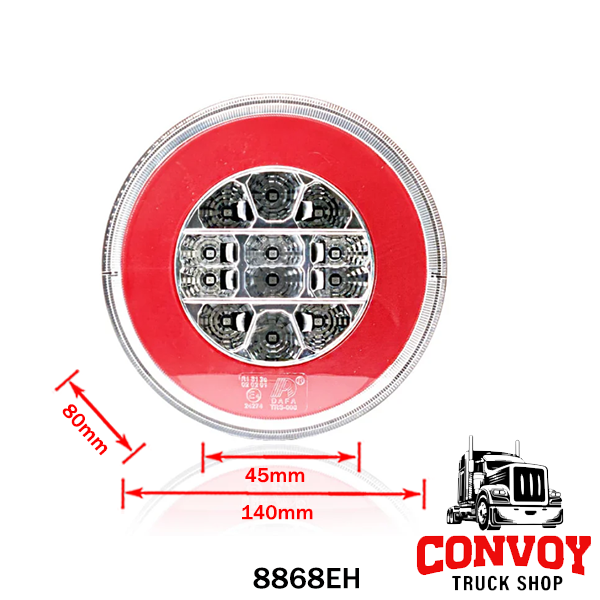 Lámpa kör csík indexes Ledes áttetsző 12/24V