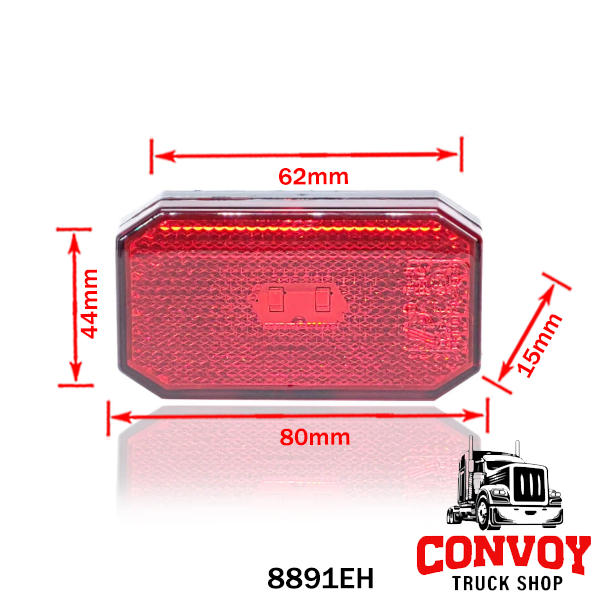 Lamp position LED square 2LED 12/24V