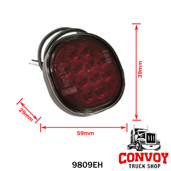 Hátsó ködlámpa LED szögletes, vezetékkel