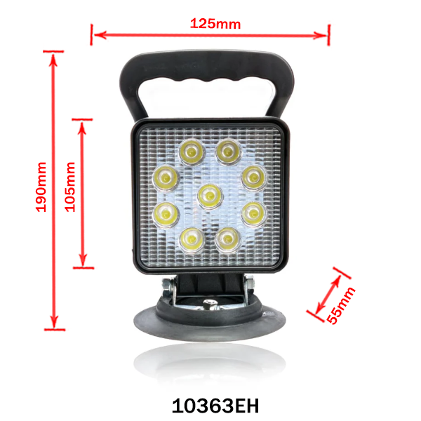 Work lamp LED square magnetic 27W cigar lighter tablecloth
