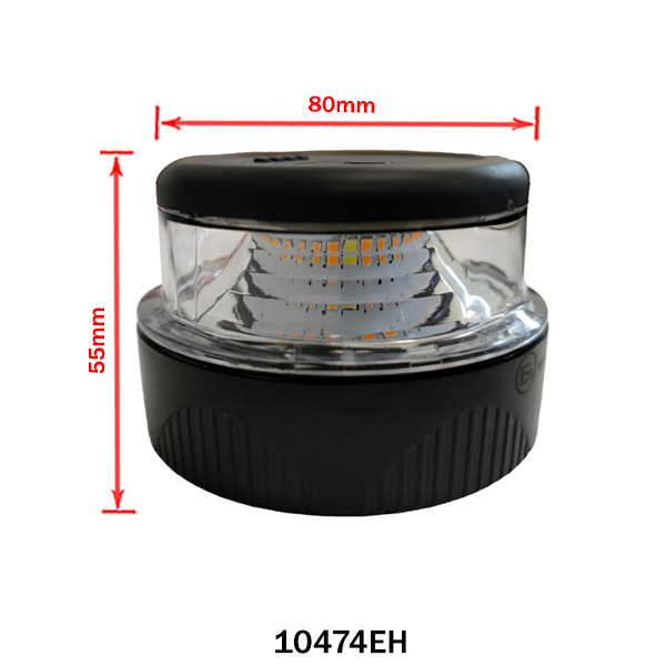 Villogó lámpa sárga vészjelző elemes 4 funkciós