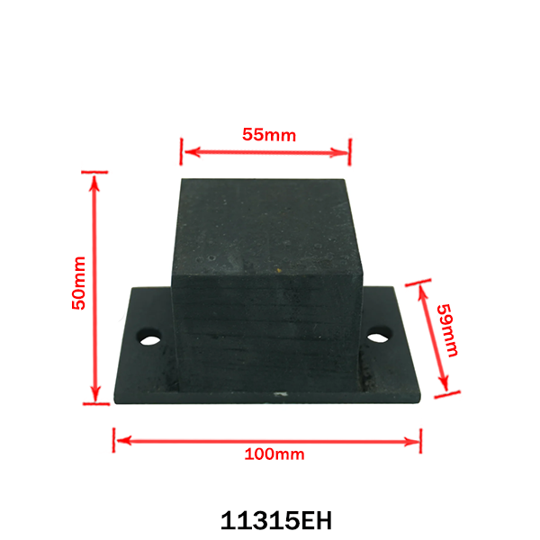 For rubber trailer on a square hole metal plate