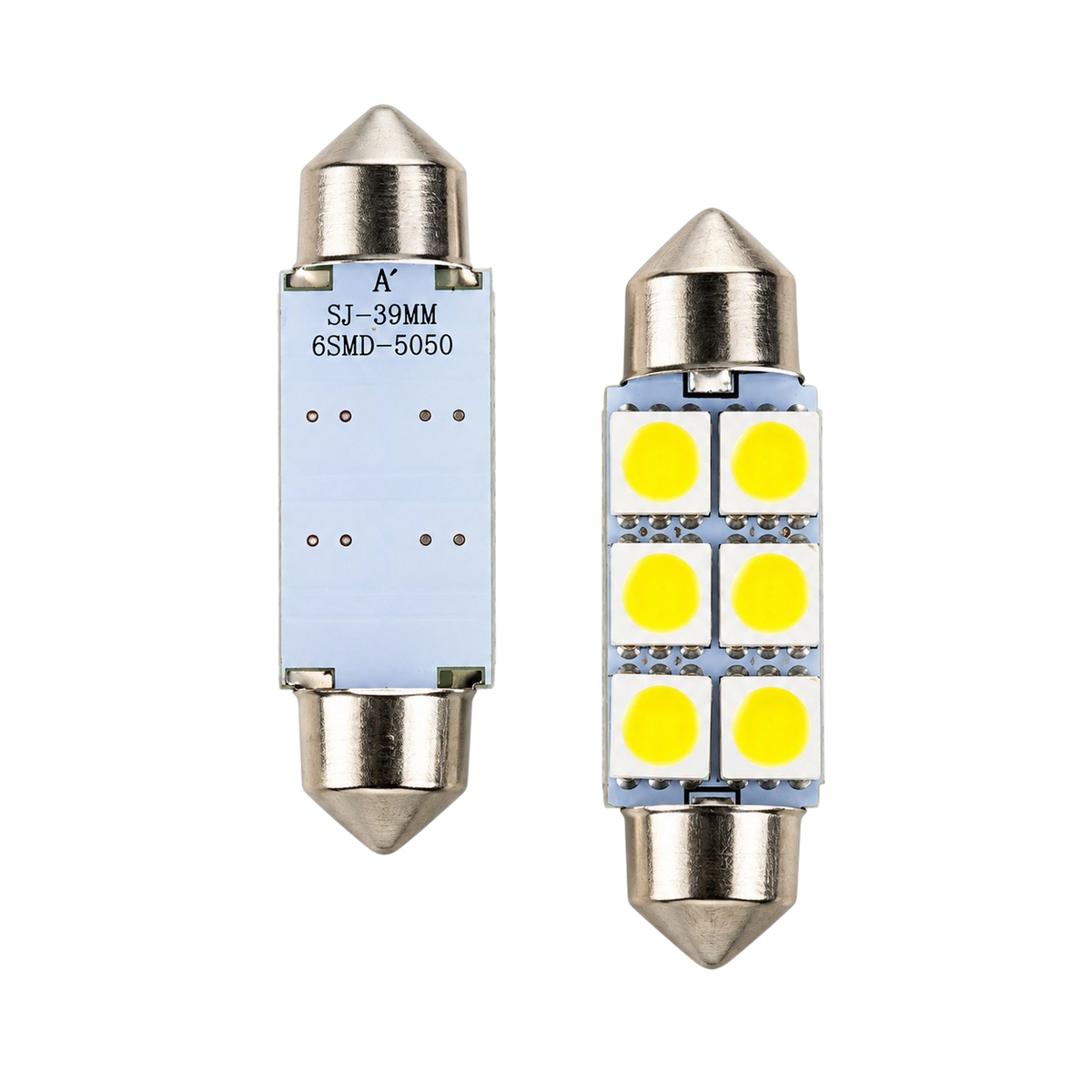 Autó LED izzó T10 foglalattal SMD fehér fény 2 db-os készlet