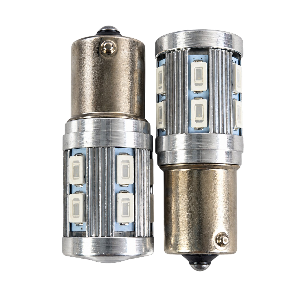 Autó LED izzó BA15s foglalattal SMD Fehér vagy Piros 2 db