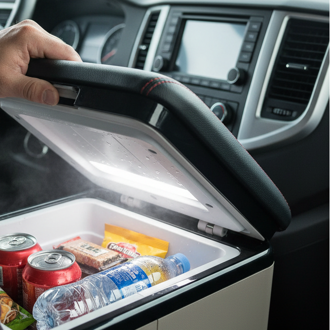 Compressor car cooler 15L with armrest