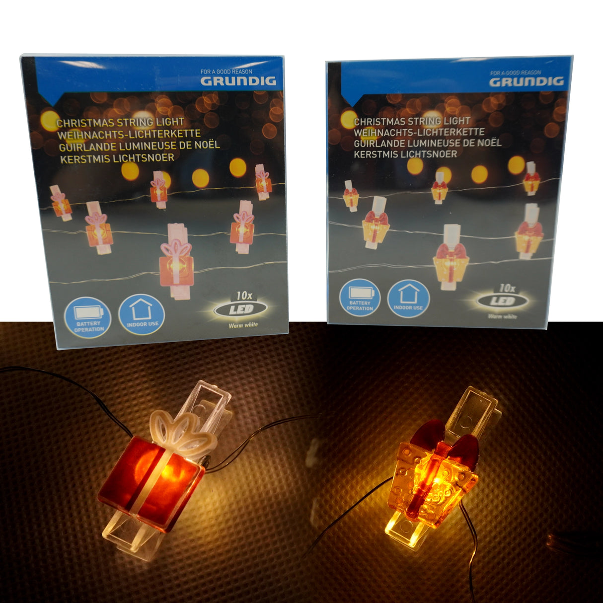 Karácsonyi fényfüzér 10 LED-es 120 cm