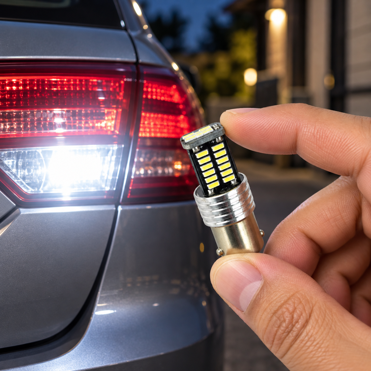 Autó LED izzó BA15S 30 SMD Canbus 12V fehér 2 db