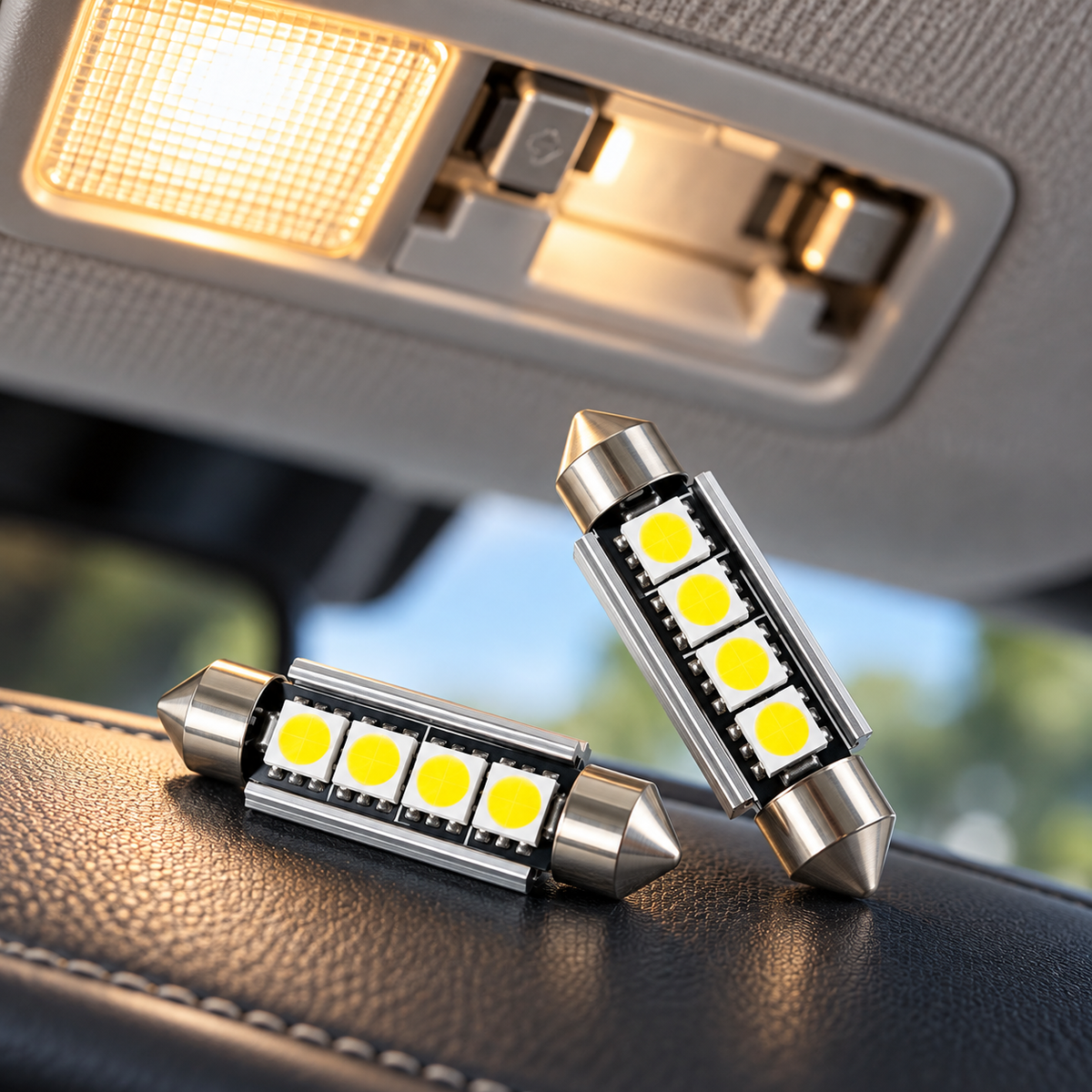 SMD LED szofita izzó 4 LED Canbus fehér