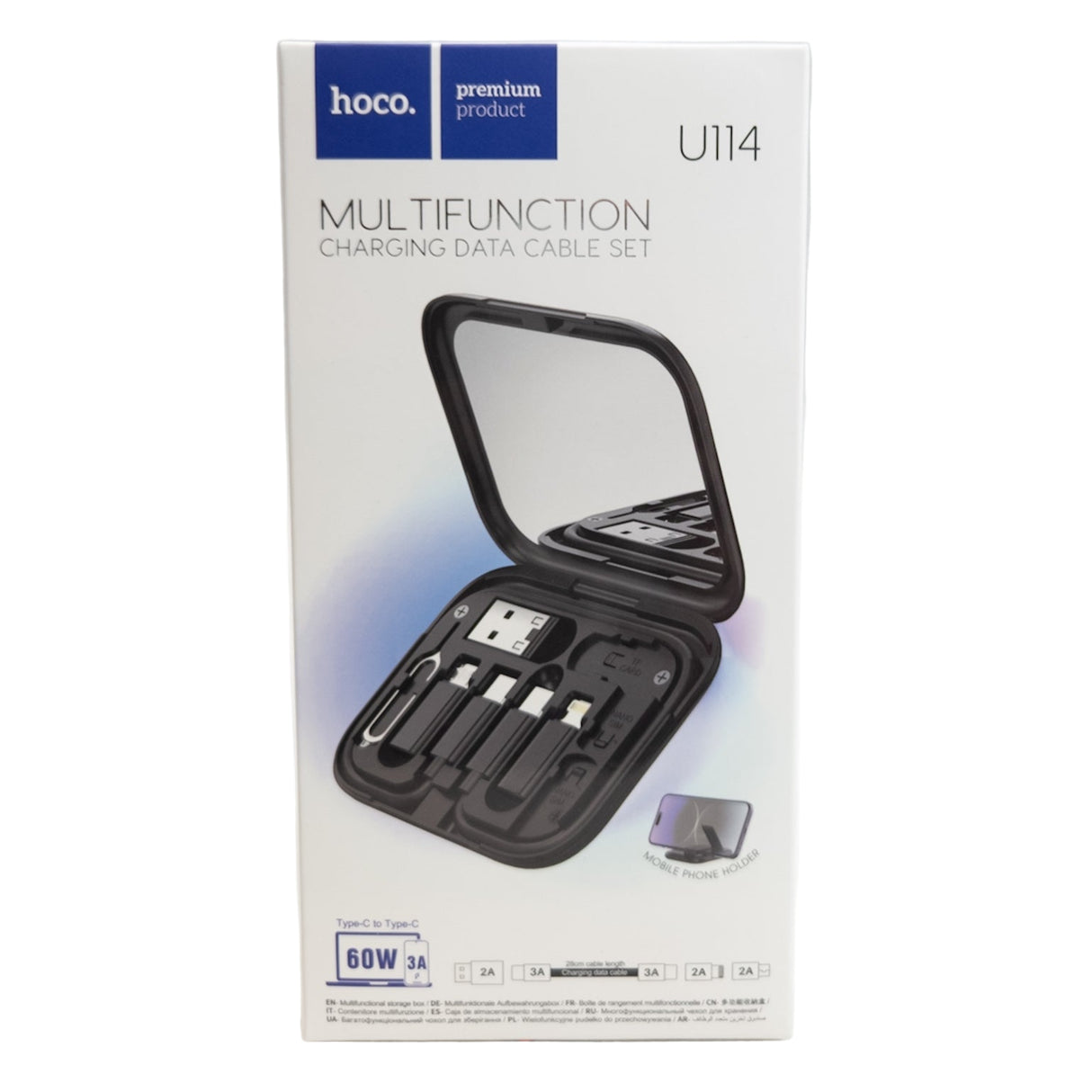 Data cable 6 IN 1 travel transfer set in storage box black U114